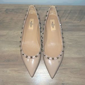 Valentino blush rockstud ballet flats 38.